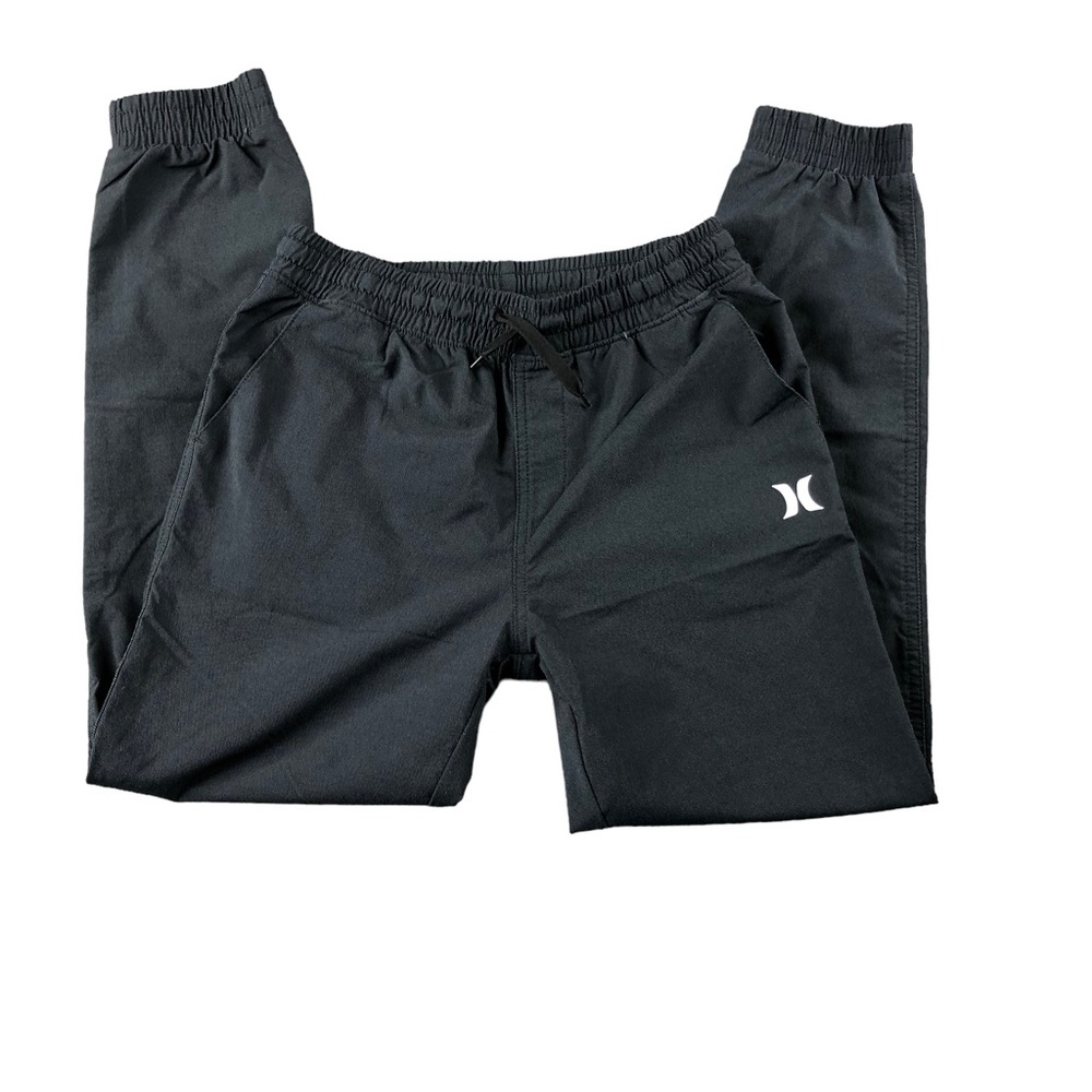 Hurley Boys Medium Black Nike Dri Fit Light Weight Polyester Jogger Pants.